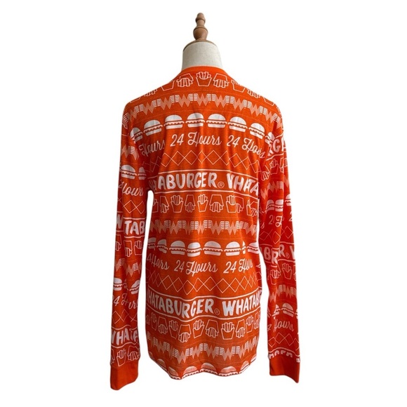 Whataburger Orange White French Fries Burgers Long Sleeve Tee Shirt Size Medium - Picture 3 of 6